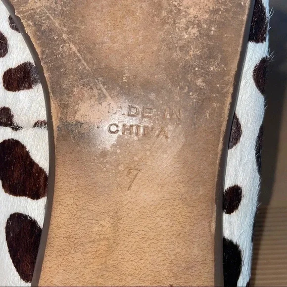 1937 Madewell calf ponyhair animal dot print ballet flats brown white - Picture 6 of 8